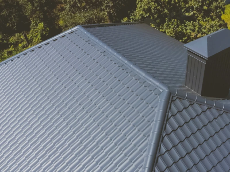 Freshly painted and recoated tiled roof